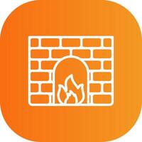 Firewall Line Gradient Curve Icon vector