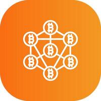 Blockchain Line Gradient Curve Icon vector