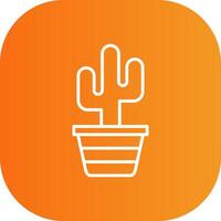 Cactus Line Gradient Curve Icon vector