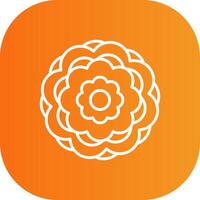Peony Line Gradient Curve Icon vector
