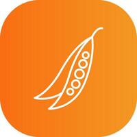 Pea Line Gradient Curve Icon vector