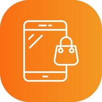 Online Shopping Line Gradient Curve Icon vector