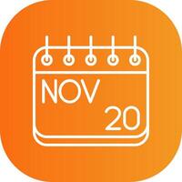 November Line Gradient Curve Icon vector