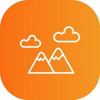 Mountain Line Gradient Curve Icon vector