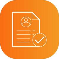 Accepted Line Gradient Curve Icon vector
