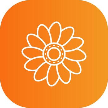 Daisy Line Gradient Curve Icon vector