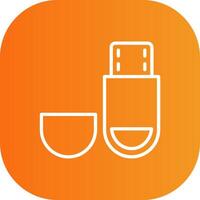 Usb Drive Line Gradient Curve Icon vector