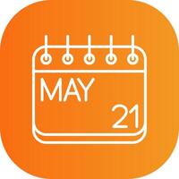 May Line Gradient Curve Icon vector