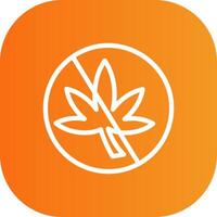 No Weed Line Gradient Curve Icon vector