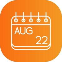 August Line Gradient Curve Icon vector