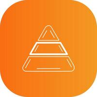 Pyramid Line Gradient Curve Icon vector