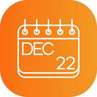 December Line Gradient Curve Icon vector