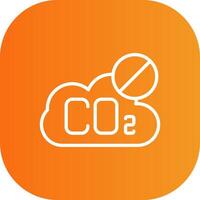 No CO2 Line Gradient Curve Icon vector