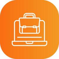 Suitcase Line Gradient Curve Icon vector
