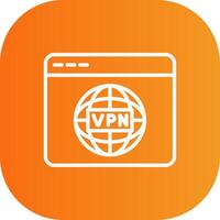 VPN Line Gradient Curve Icon vector