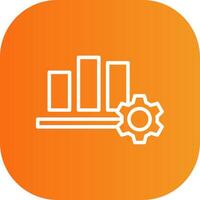 Bar Chart Line Gradient Curve Icon vector