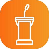 Podium Line Gradient Curve Icon vector