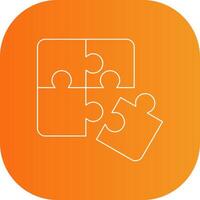 Puzzle Line Gradient Curve Icon vector