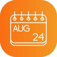 August Line Gradient Curve Icon vector