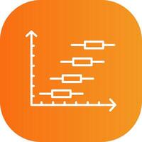 Horizontal Bar Chart Line Gradient Curve Icon vector