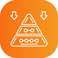 Pyramid Chart Line Gradient Curve Icon vector