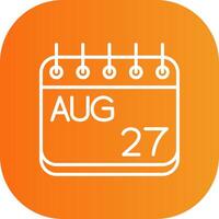 August Line Gradient Curve Icon vector