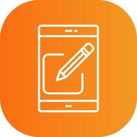 Editing Glyph Gradient Curve Icon vector