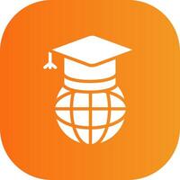 Worldwide Learning Glyph Gradient Curve Icon vector