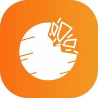 Destroyed Planet Glyph Gradient Curve Icon vector