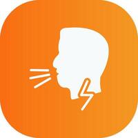 Difficult Breathing Glyph Gradient Curve Icon vector