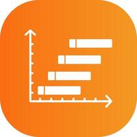 Horizontal Bars showing Progress Glyph Gradient Curve Icon vector