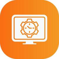 Time Management Glyph Gradient Curve Icon vector