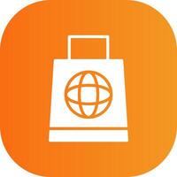 Eco Bag Glyph Gradient Curve Icon vector
