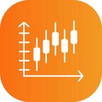 Bell Curve on Graph Glyph Gradient Curve Icon vector
