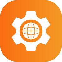 Cogwheel Glyph Gradient Curve Icon vector