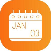 January Glyph Gradient Curve Icon vector