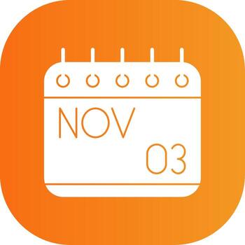 November Glyph Gradient Curve Icon vector