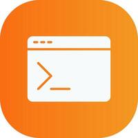 Terminal Glyph Gradient Curve Icon vector