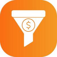 Sales Funnel Glyph Gradient Curve Icon vector