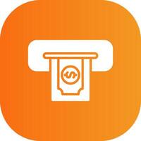 Cash Withdraw Glyph Gradient Curve Icon vector
