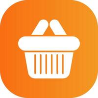 Shoping Basket Glyph Gradient Curve Icon vector