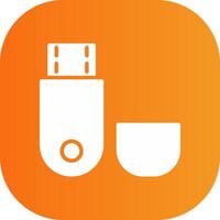 Usb Flash Drive Glyph Gradient Curve Icon vector
