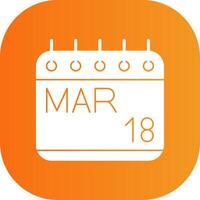 March Glyph Gradient Curve Icon vector