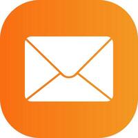 Mail Glyph Gradient Curve Icon vector