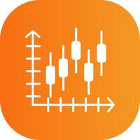 Candlestick Chart Glyph Gradient Curve Icon vector