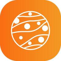 Mars Glyph Gradient Curve Icon vector