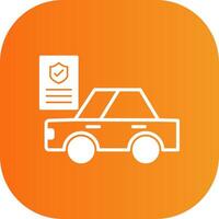 Car Insurance Glyph Gradient Curve Icon vector