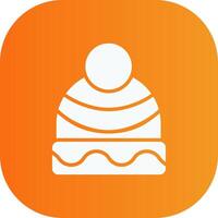 Winter Hat Glyph Gradient Curve Icon vector