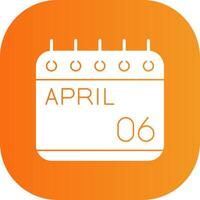April Glyph Gradient Curve Icon vector