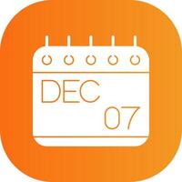 December Glyph Gradient Curve Icon vector